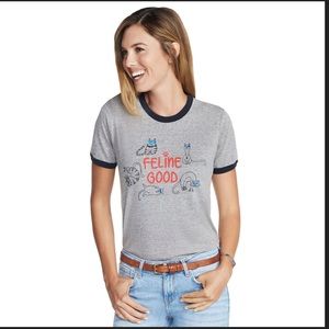 BOBS from Skechers feline good graphic short sleeve t-shirt size large